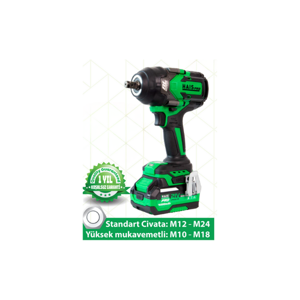HAIS PRO RB-810 21V Kömürsüz Profesyonel Akülü Somun Sıkma Çift Akülü