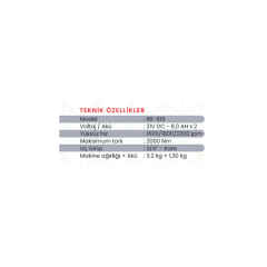 HAIS PRO RB-819 21V Kömürsüz Profesyonel Akülü Somun Sıkma Çift Akülü 3/4''