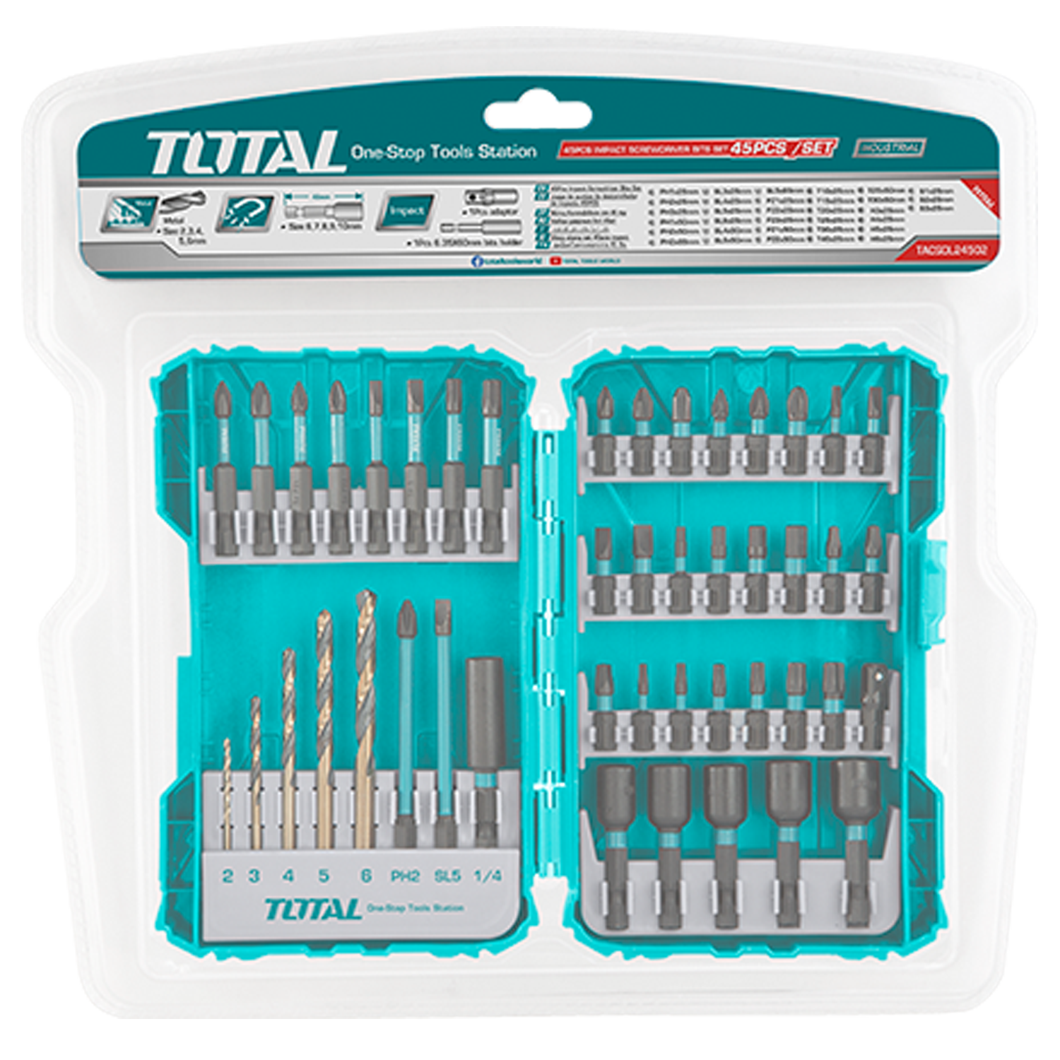 Total 45 Parça Bits Uç Seti TACSDL24502