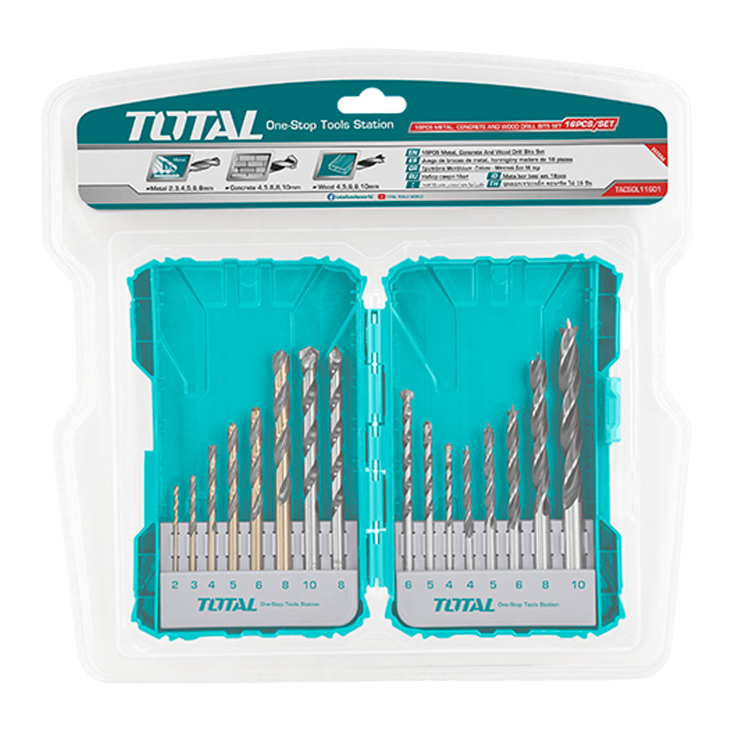 Total 16 lı Matkap Ucu Seti TACSDL11601
