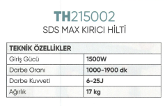TOTAL SDS-MAX Kırıcı Matkap 1500W 10 Kg TH215002 | Profesyonel Beton ve Kırım Makinesi