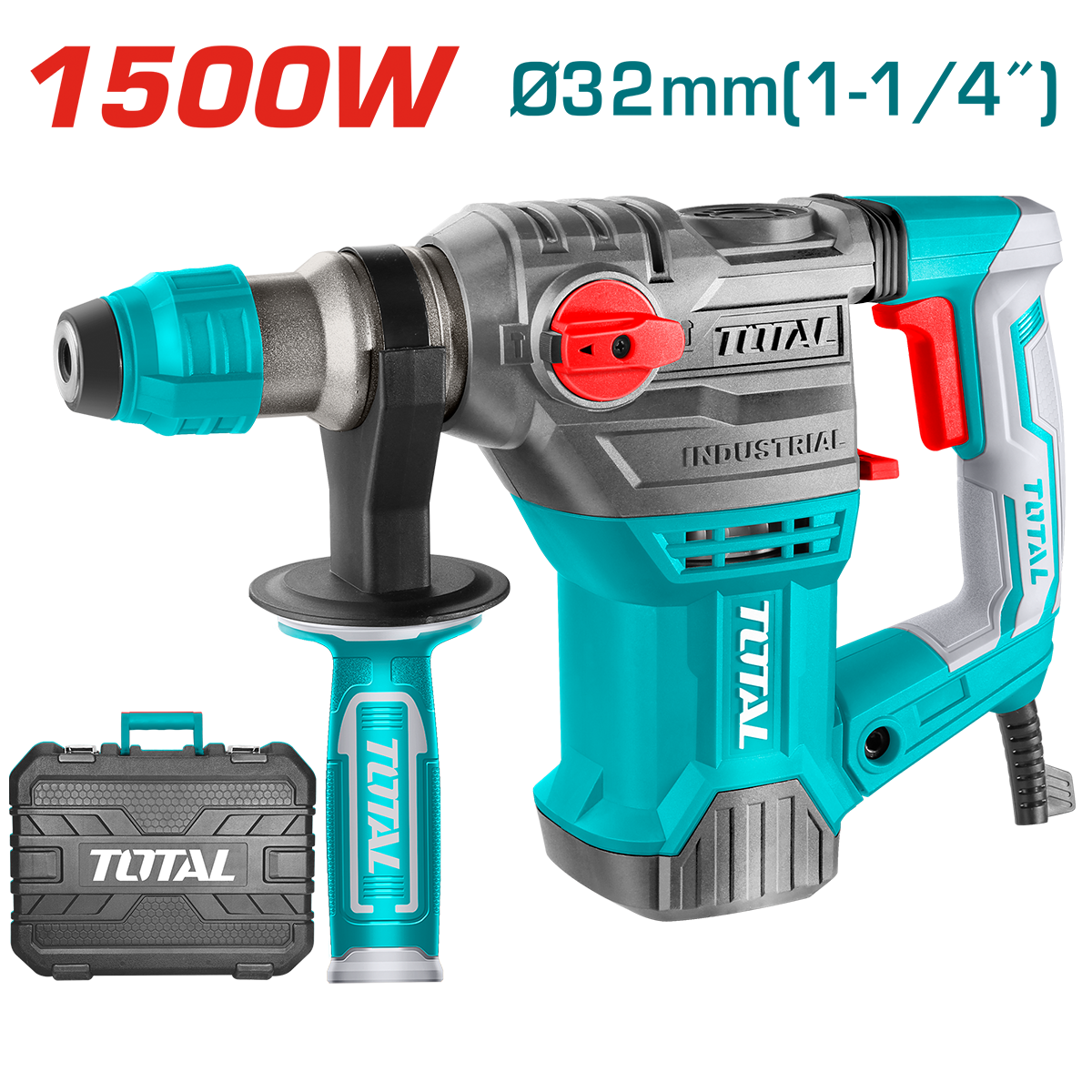 TOTAL 1500W SDS Plus Kırıcı Delici | Yüksek Güçlü Beton Delme ve Kırma Makinesi
