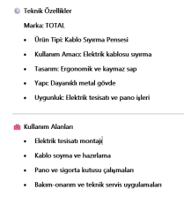 TOTAL Kablo Sıyırma Pensesi THT15606 | Profesyonel ve Hassas Kablo Soyma Aleti