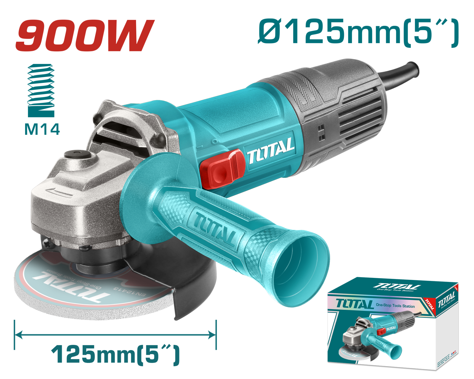 TOTAL Avuç Taşlama Makinesi TG10912556E 900W 115/125mm