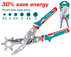 TOTAL Kayış Delik Zımbası THT33526 2.5–5 mm