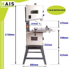 HAIS MJ14 Profesyonel 1100 W Şerit Testere Makinası