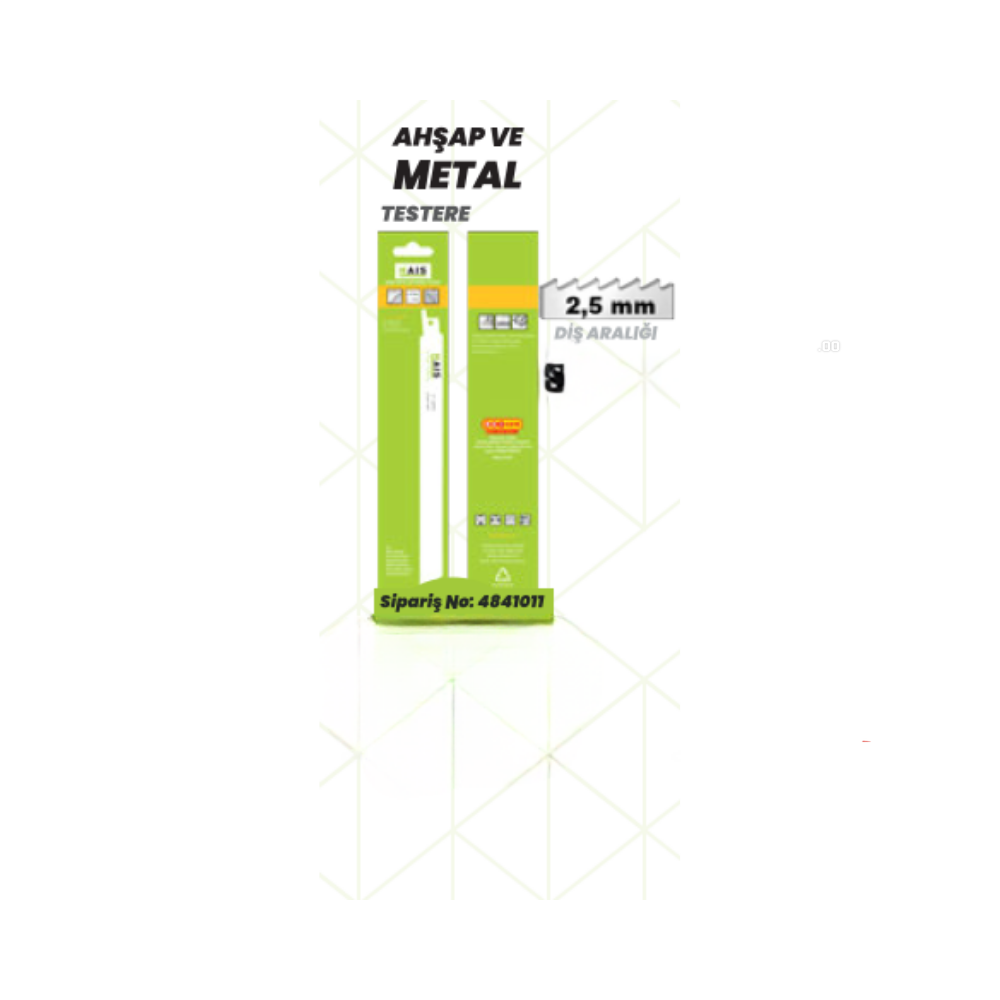 HAIS 225 mm 2.5 mm Ahşap ve Metal Tilki Kuyruğu Testere Bıçağı Panç ve Testere Aksesuarları