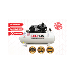 KULETAŞ 500 LT 10 HP 12 Bar Üç Pistonlu Trifaze Sanayi Tipi Hava Kompresörü
