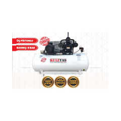 KULETAŞ 600 LT 10 HP Üç Pistonlu 8 Bar Trifaze Sanayi Tipi Hava Kompresörü