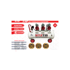 Kuletas 100 LT Üç Motorlu Hava Kompresörü 3 HP