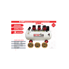 KULETAŞ Premium 200 LT Süper Hızlı Sessiz Hava Kompresörü