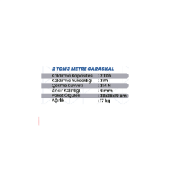 SHUN 2 Ton 3 Metre Caraskal | Zincirli