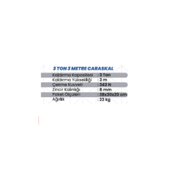 SHUN Caraskal 3 Ton 3 Metre Ağır Yük Kaldırma