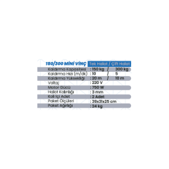 SHUN Mini Vinç 150/300 kg – Kumandalı & Bakır Sargılı