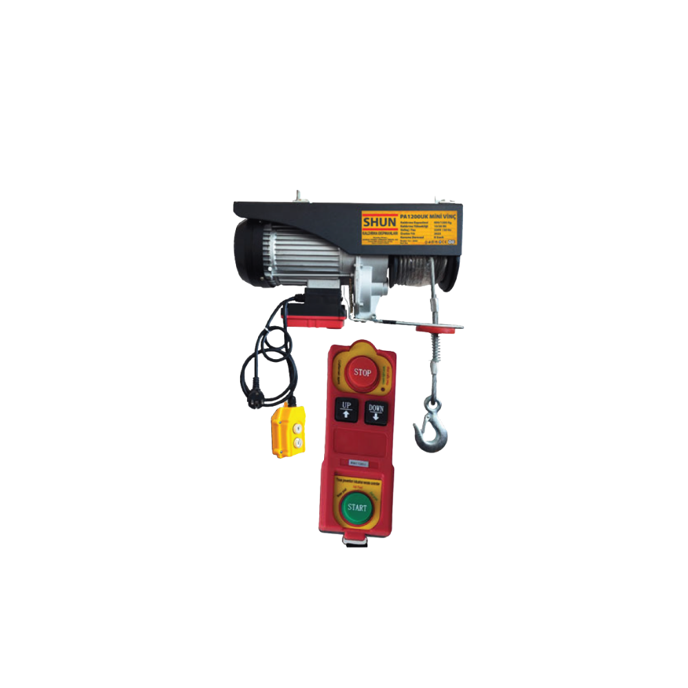 SHUN Mini Vinç 250/500 kg – Kumandalı & Bakır Sargılı