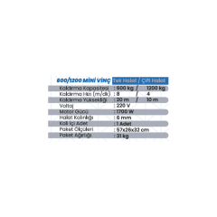 SHUN Mini Vinç 600/1200 kg – Kumandalı & Bakır Sargılı