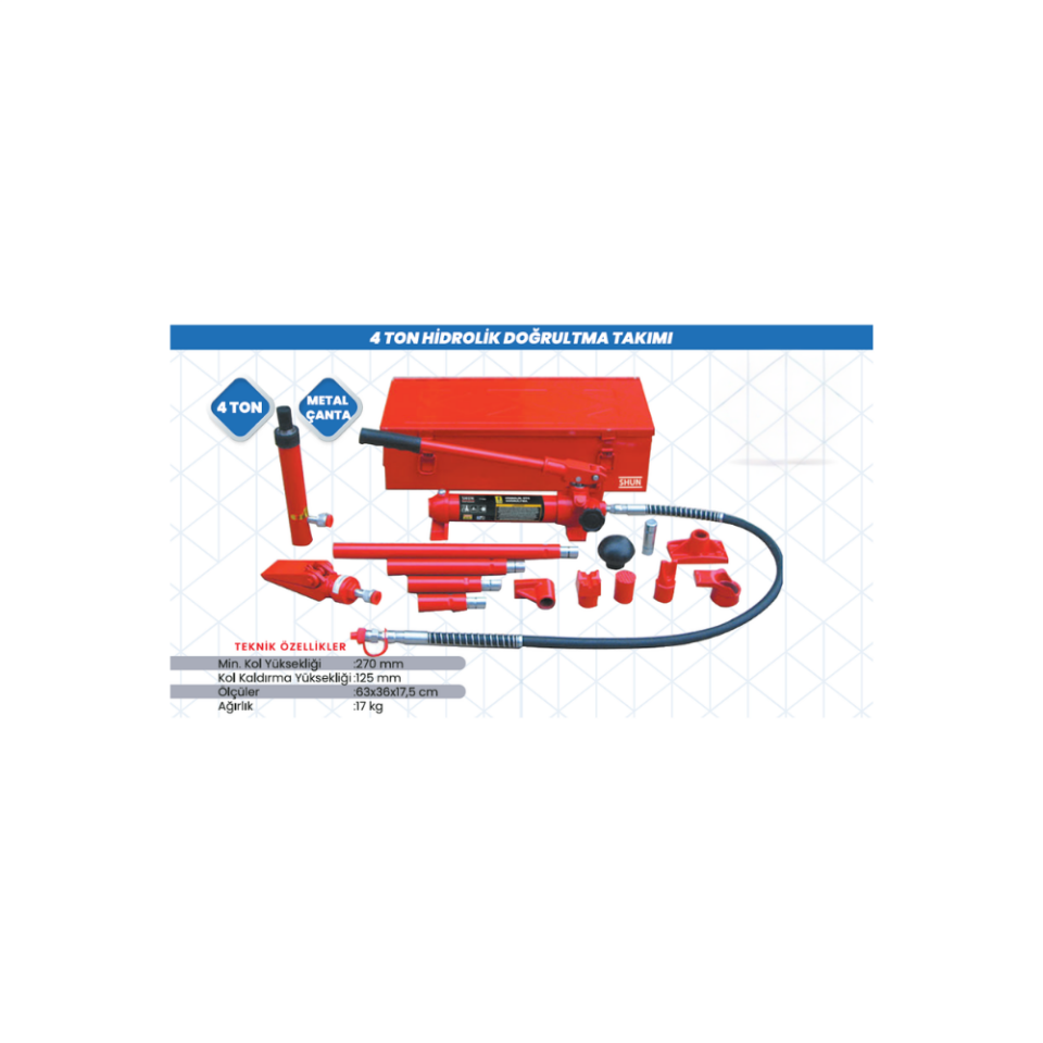 SHUN 4 Ton Hidrolik Doğrultma Takımı – Güçlü
