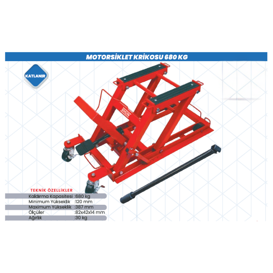 Motorsiklet Krikosu 680 KG – Hidrolik Kriko