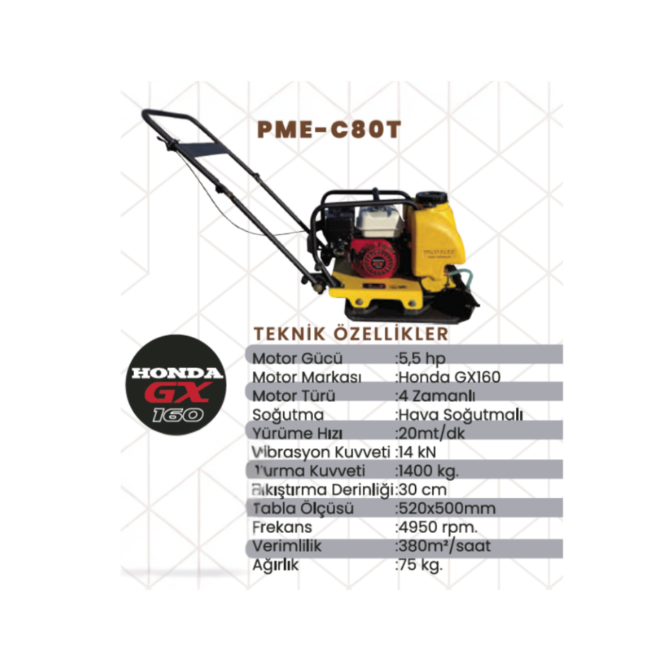DECO-FLEX PME-C80T Plaka Sıkıştırıcı 75 kg