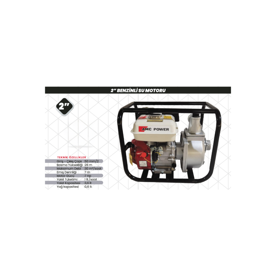 AMC POWER 2 İnç Benzinli Su Motoru 7 HP